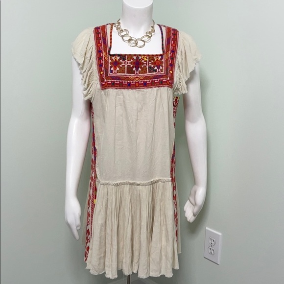 Free People Embroidered Glow White Sand Dress - Picture 6 of 10